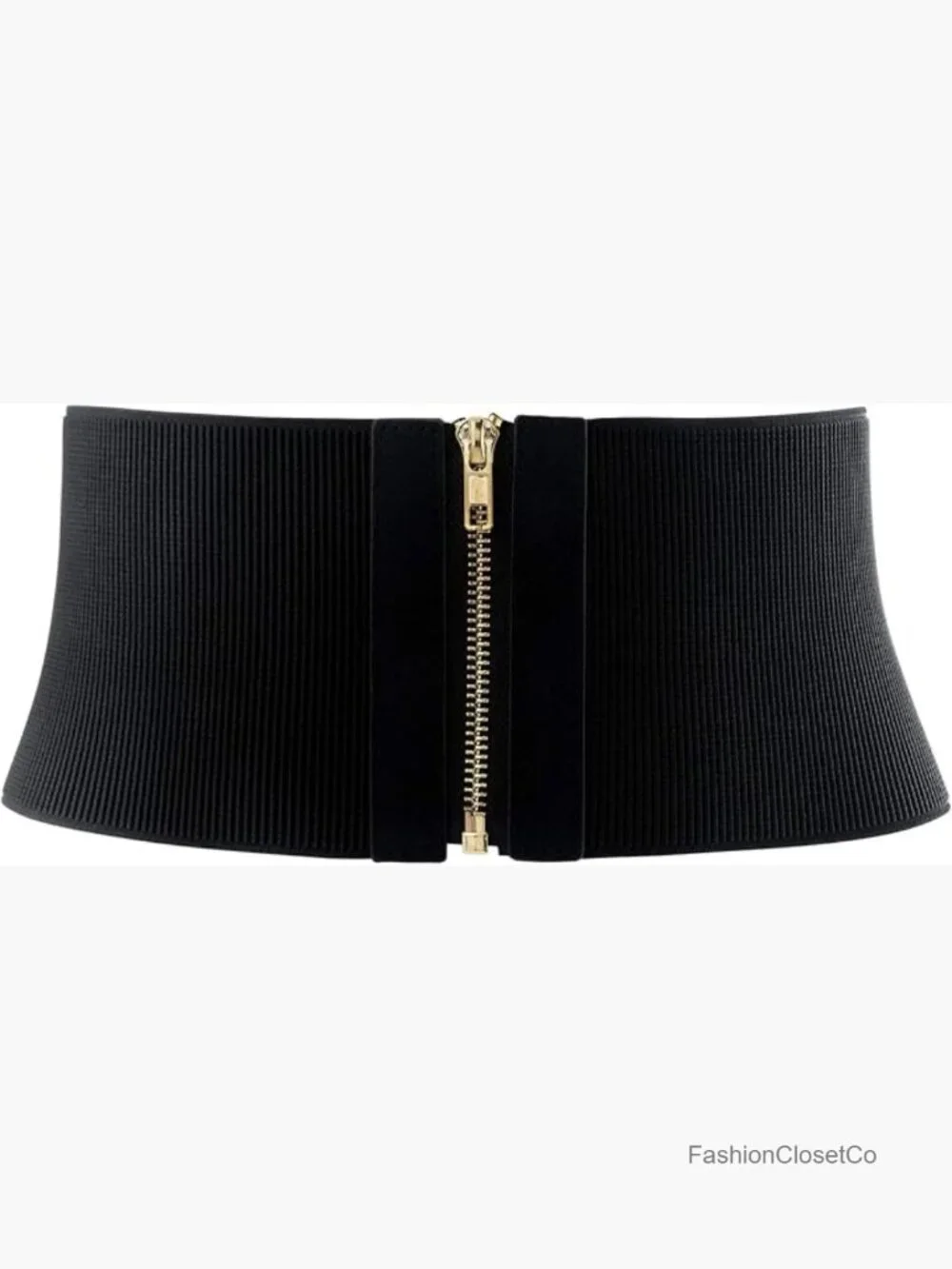 Elastic Cinch Stretch Fashion Waistband Vintage Dress Belt with Zipper